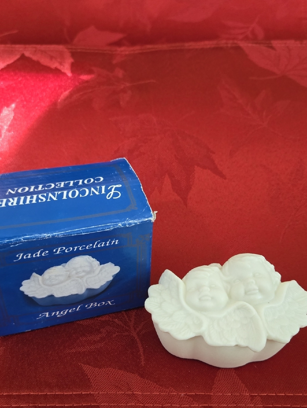 Lincolnshire White Jade Porcelain Angel Trinket Box